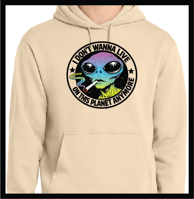 DARYLL THE ALIEN Mid-weight Unisex Cotton/Poly Blend Hoodie