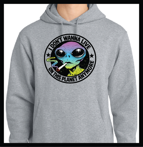 DARYLL THE ALIEN Mid-weight Unisex Cotton/Poly Blend Hoodie